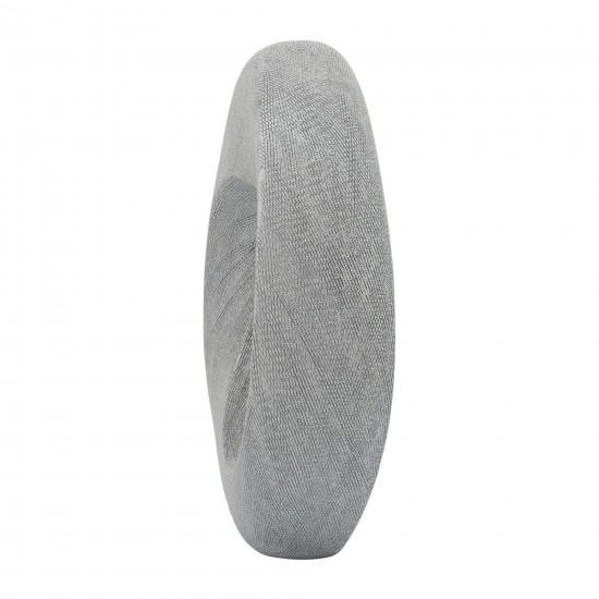 Cer, 16"h Scratched Hollow Accent, Silver