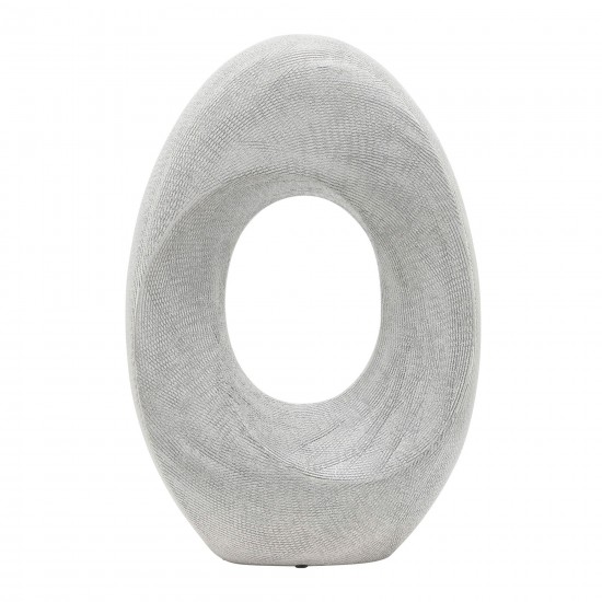Cer, 16"h Scratched Hollow Accent, Silver