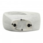 Cer, 16"h Scratched Hollow Accent, Silver