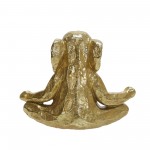 Polyresin 8" Meditating Elephant, Gold