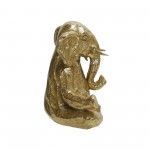 Polyresin 8" Meditating Elephant, Gold