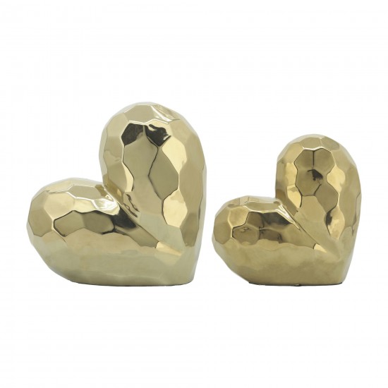 Gold Ceramic Heart 8"