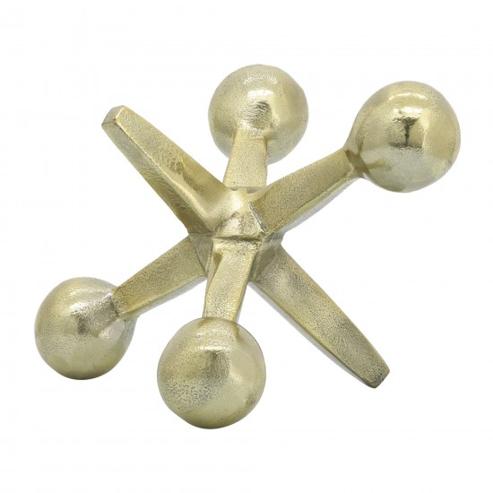 Gold Metal Jacks Decor, 5"