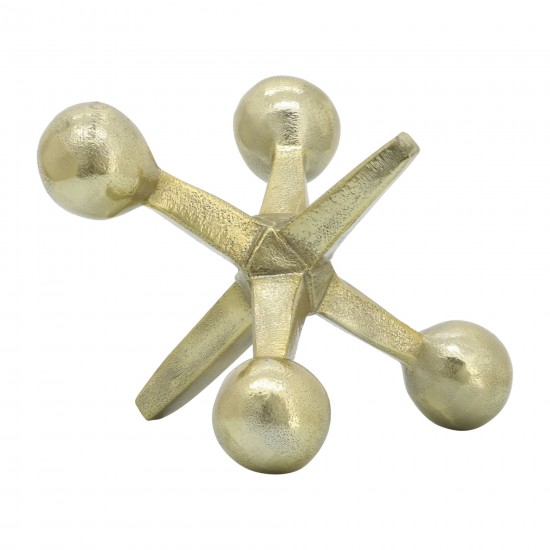 Gold Metal Jacks Decor, 5"