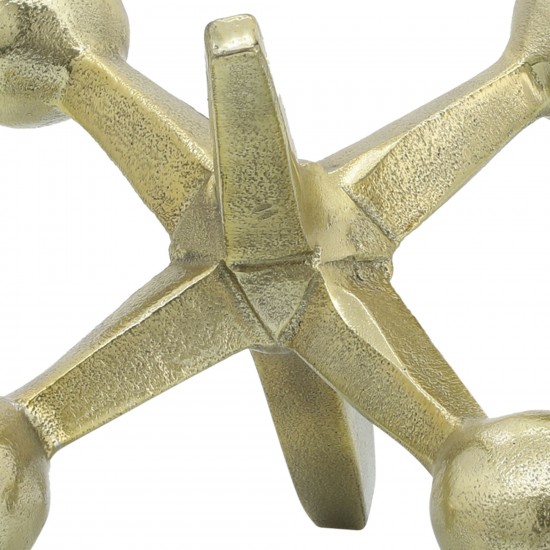 Gold Metal Jacks Decor, 5"