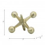 Gold Metal Jacks Decor, 5"