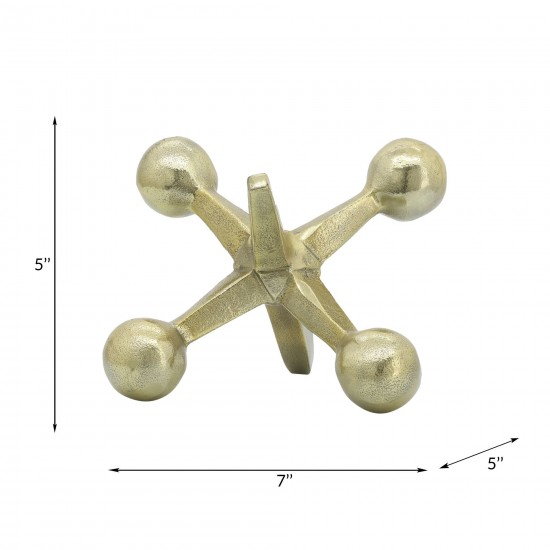 Gold Metal Jacks Decor, 5"