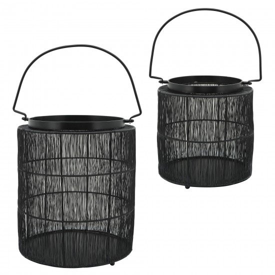 Metal 10.25" Wire Lantern, Black