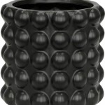 S/2 6/8" Bubble Planters, Matte Black