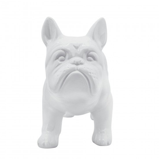 Cer, 12" Bulldog, White