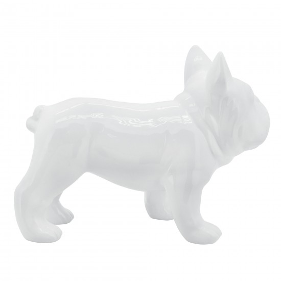 Cer, 12" Bulldog, White