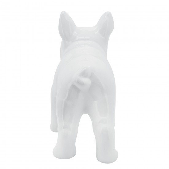 Cer, 12" Bulldog, White