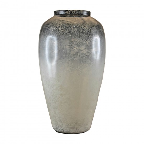 Glass, 20" Ombre Vase, Blue/white