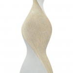 24" Twisted Vase, White/gold