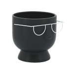 6"h Face W/glasses Planter, Black