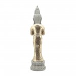 Resin, 26"h Standing Buddha, Gray/gold