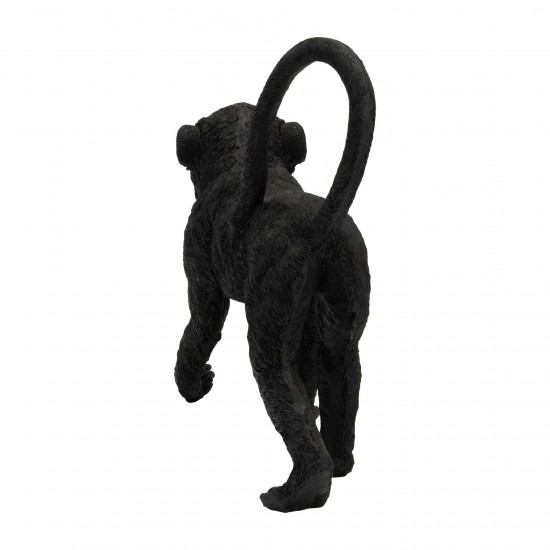 Polyresin 11" Walking Monkey Figurine, Black