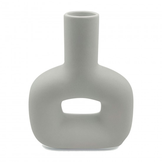 Dol, 8" Open Cut Vase, White