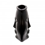 11" Metal Decorative Face Vase, Black