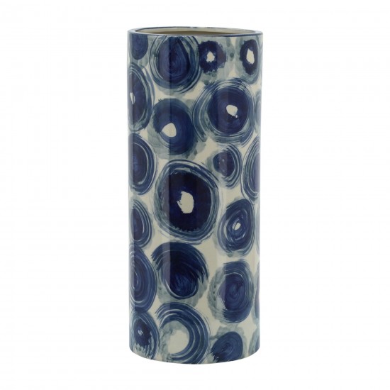 Cer, 15" Cylinder Vase, Blue