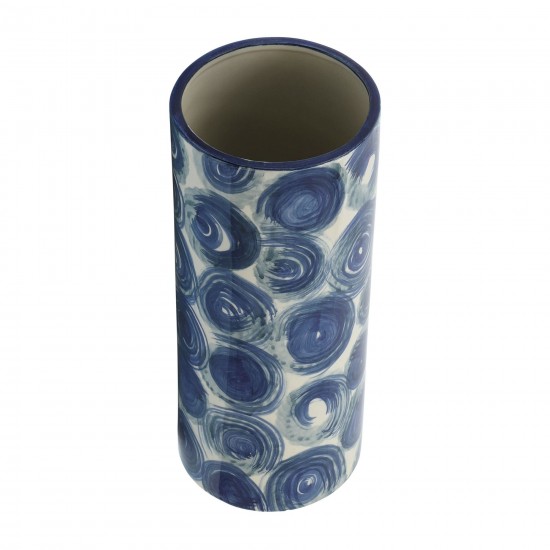 Cer, 15" Cylinder Vase, Blue