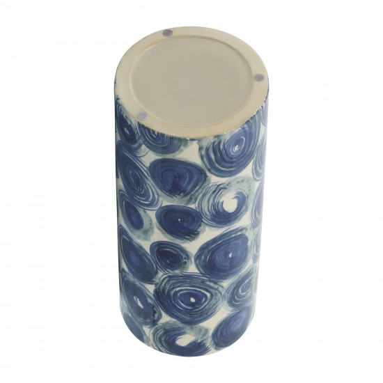 Cer, 15" Cylinder Vase, Blue