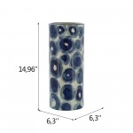 Cer, 15" Cylinder Vase, Blue