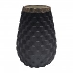 9" Textured Vase, Black