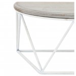 Wood/metal 16"l Demilune Wall Shelf, Wht/gry