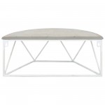 Wood/metal 16"l Demilune Wall Shelf, Wht/gry