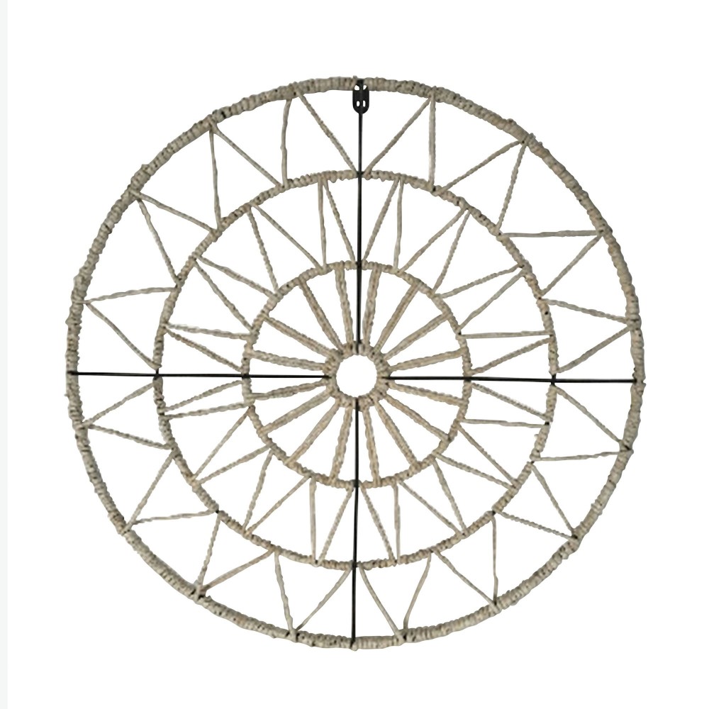 24" Geometric Circle Wall Art, Natural