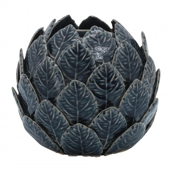 Cer, 6" Lotus Ball Votive Holder, Blue