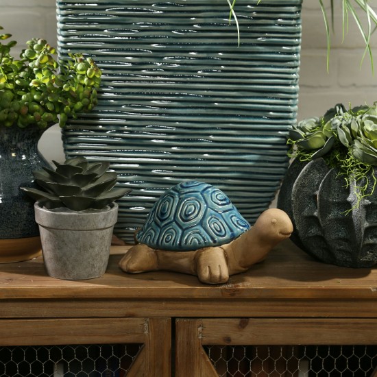 Ceramic Tortoise, 10" Turquoise