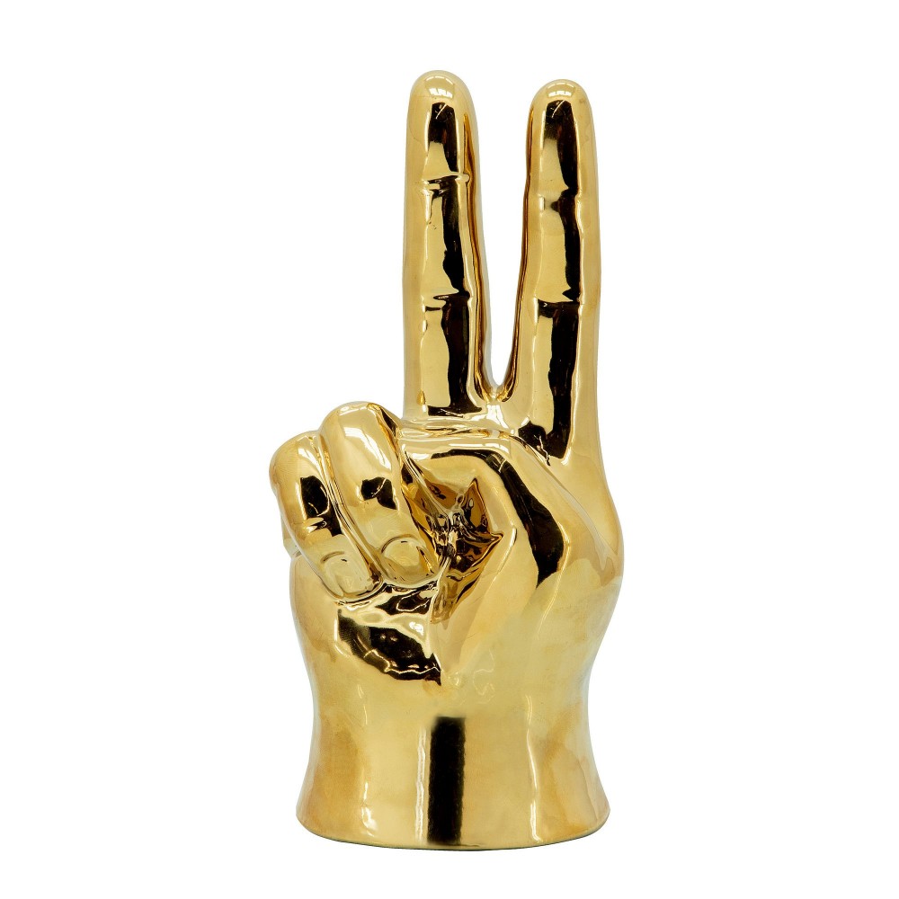 8" Peace Sign, Gold