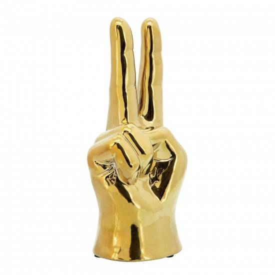 8" Peace Sign, Gold