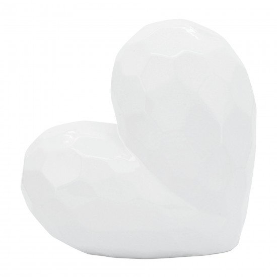 White Ceramic Heart, 11"