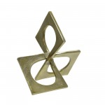 Metal 9" Linked Square Deco, Gold