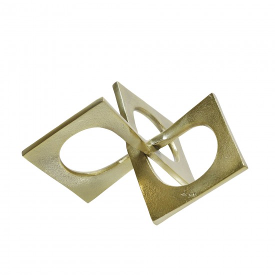 Metal 9" Linked Square Deco, Gold