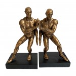 Resin, S/2 10" Push Wall Bookends, Bronze