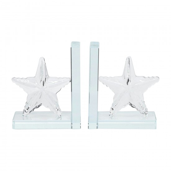 Crystal, S/2 5"h Star Bookends