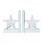 Crystal, S/2 5"h Star Bookends