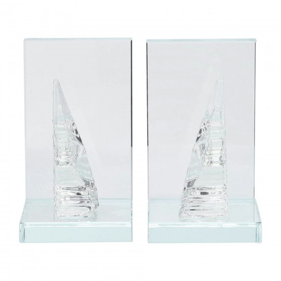 Crystal, S/2 5"h Star Bookends