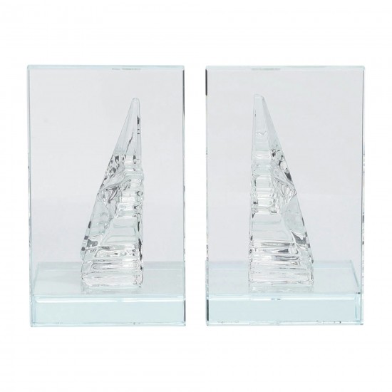 Crystal, S/2 5"h Star Bookends