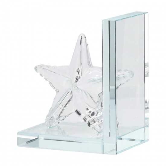 Crystal, S/2 5"h Star Bookends