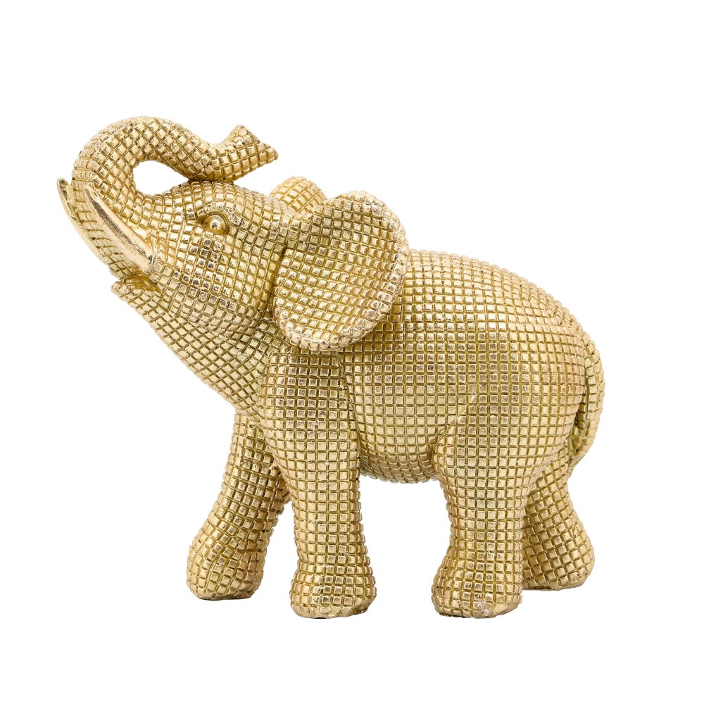 Resin 7" Elephant Table Accent, Gold