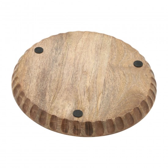 Wood, S/2 12/16"d Plates, Brown