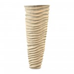 Metal 18", Rugged Vase, Ivory/nickel