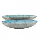 S/2 Aluminum 22/24" Oval Bowl, Skyblue