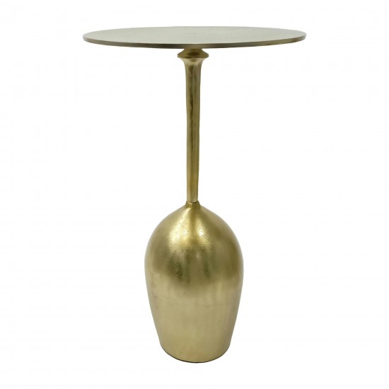 Metal,13x22"h,oval Base Side Table,gold Kd
