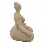 Resin 11" Sucasana Female Yoga Figurine, Brown